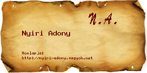 Nyiri Adony névjegykártya